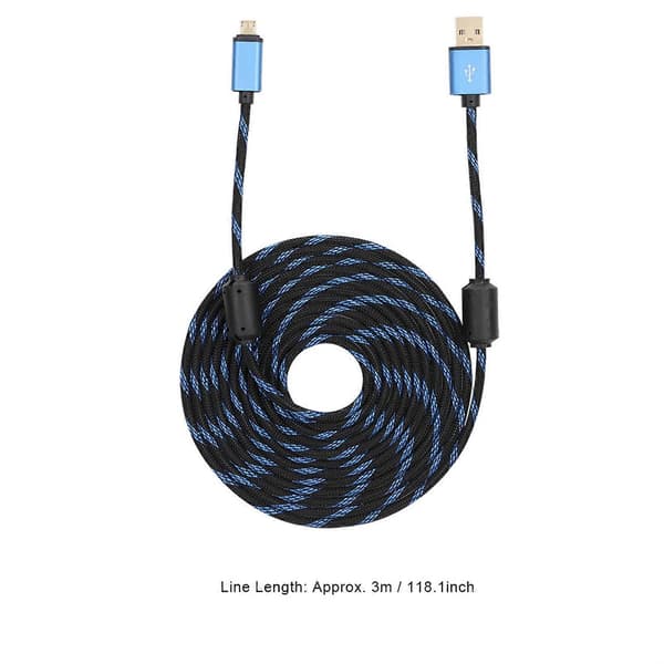 Kraftigt 3m USB-ladekabel til PS4/Xbox ONE-controller Hurtigopladningstilbehør