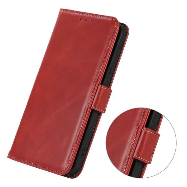 Äkta Läder Plånboksfodral för Xiaomi 15T Pro Red