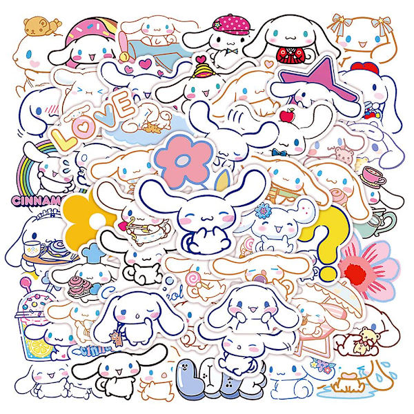 50 kpl Cinnamoroll Sanrio Kuromi tarroja tarroja kannettavalle tietokoneelle vesipullolle rullalautailuun koristeluun C
