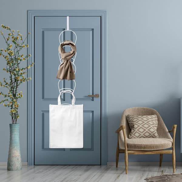 5 avtakbare hatte kroker, justerbar hatteholder, hatteholder arrangør White