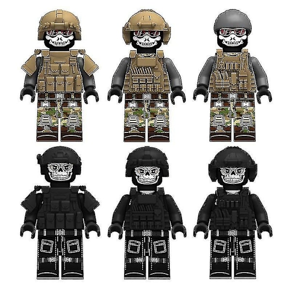 Kvalitets Høj Militær Våben Camouflage Ghost Specia Force Soldat Swat Taktisk Vest Tilbehør Minifigurer Dele Byggeklodser Legetøj