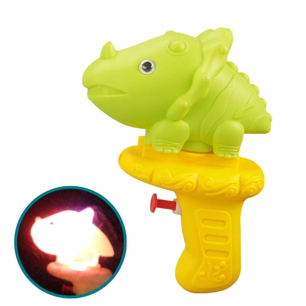 Vattenpistol Leksak Anti-läckage Trycktyp Glow In The Dark Grepp Cartoon Dinosaur Robust Sommar Utomhus Simning Lek Vatten Skytte Leksak Semesterpresent Green