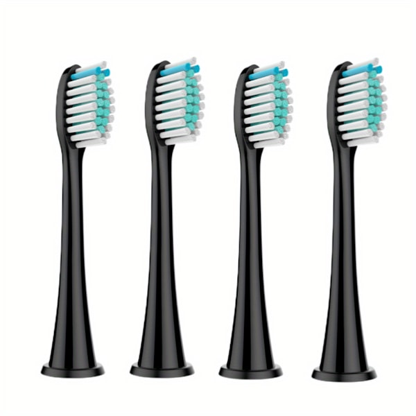 Philips Sonicare -hammasharjan vaihtopäät - Pehmeät Dupont-harjakset, vaihtopäät sähköhammasharjoille Standard 4pcs（Black）