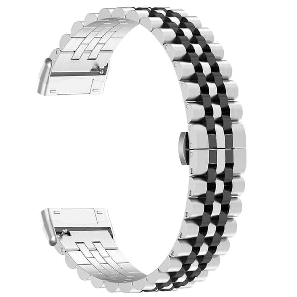 Til Fitbit Versa 3/Versa 4 Urremme i rustfrit stål, 5 perler, udskiftningsurrem med værktøj Multicolor Style G
