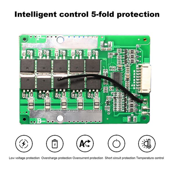 6S 24V 50A Litiumbatteriskyddskort med batteribalans/förbättra PCB BMS-skyddskort SilverGreen
