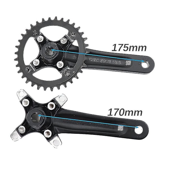 Prowheel Vevarm Square Hole MTB-cykel 104bcd 170mm 175mm Deckas Kedjekrans Mountain Bike 30t 32 34 36 38 40t 1x 2x 1 2 Växlar 170mm and 32T