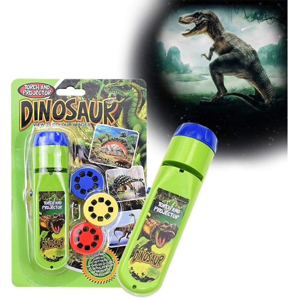 Dinosaur fakkel og projektor med 3 diske 24 billeder, Dinasour gaveideer til stede