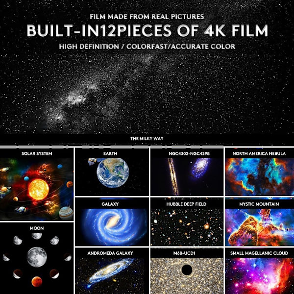 Projector - 13-in-1 Projector - with 360° Rotation - Starry Sky Projector