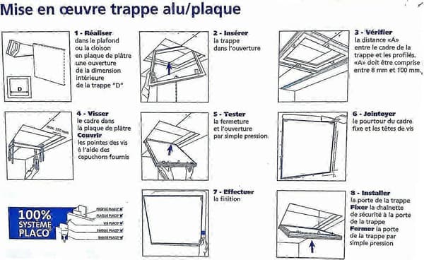Aluminium Gipskarton Adgangslem til Loft - 20*20cm