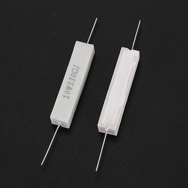 5 x 330 Ohm 5% 10W Watt Trådviklede Keramiske Cementmodstande White