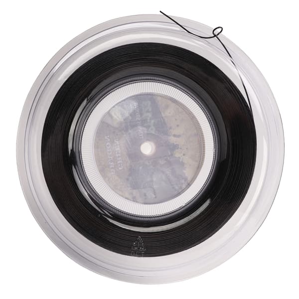 1.25mm Double Ribbed Patterned Impact Resistant Polyester Tennis Racket String 200M Black for Teenager
