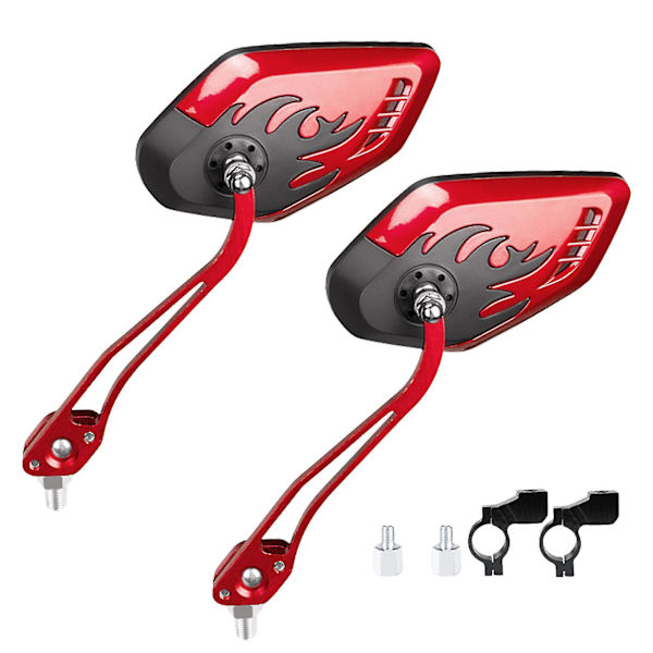 Pieces Cykel Bagspejl Sikker Krystalklar Glas Bagspejl Justerbar Drejelig Styr Cykel Spejle Cykel Red