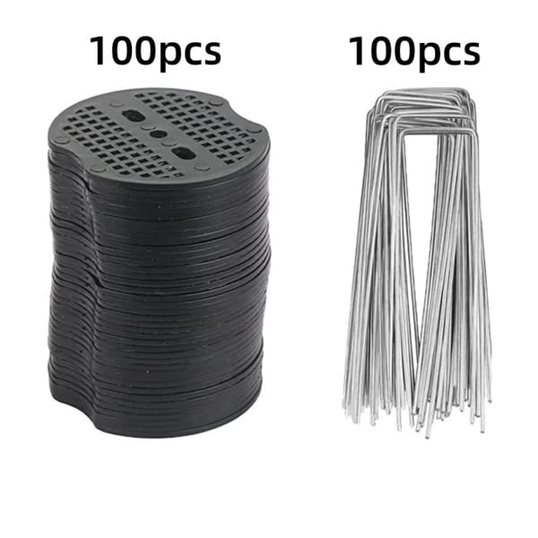 100-400 pcs U-shaped ground pins with buffer washers garden pins for securing weed landscape net garden lawn accessories 80pcs