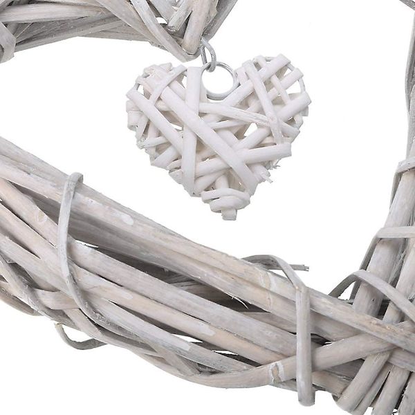 Dørkrans Vikkerkranse Hjerteformet Rattan DIY Håndverk Vikkerkranse Ramme For Bryllup Bursdagsfest Vegg Henge Dekorasjon Ornament 1 stk