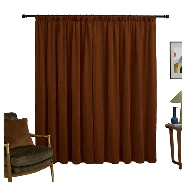 Furn Chenille Fôrede Gardiner med Blyantfold 137cm x 229cm Rust Rust 137cm x 229cm