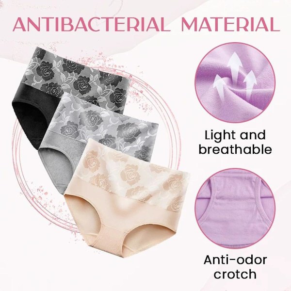 Everdries läckagesäkra underkläder för kvinnor Inkontinens läckagesäkra skyddsbyxor Pink L
