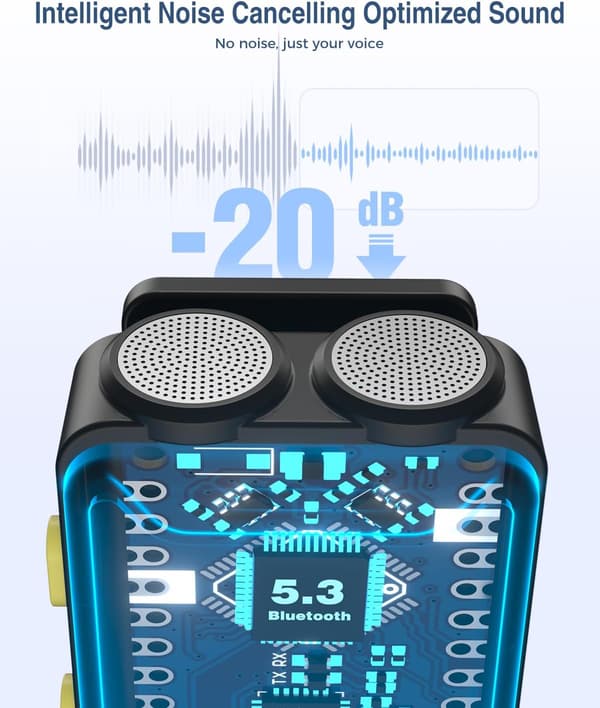 2025 Seneste Model Trådløs Mikrofon til iPhone, iPad, Android (Lightning/USB C), Dobbelte Mikrofoner 20 Timers Batterilevetid, Mini Mikrofon, Cor