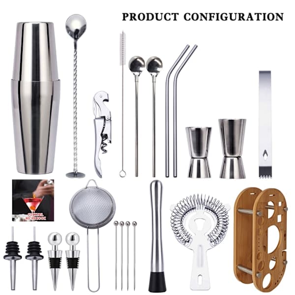 Bartender Kit - Det perfekte hjemmebartender sæt og martini shaker til den perfekte bartending oplevelse - Sjov gave