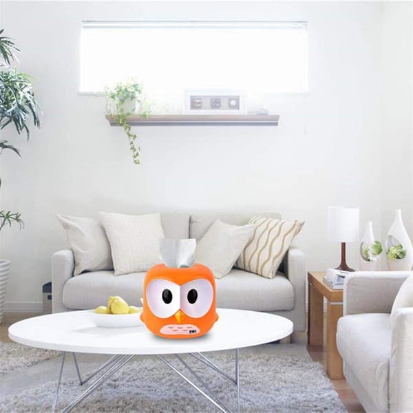 Vevholder Hjem Vevboks Barn Vevboks Ugle Design Sølv Vevdispenser Vevboks Oransje C
