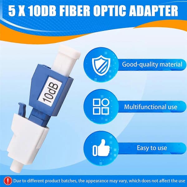 5 stk. LC UPC 10dB Fiberoptisk Adapter til Simplex SC UPC Konnektor Blue
