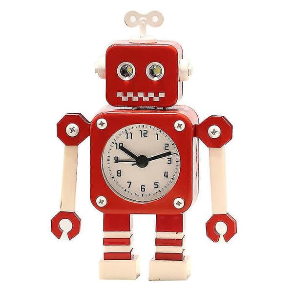 Herätyskello lapsille, robottiherätyskello, analogiset herätyskellot lapsille White