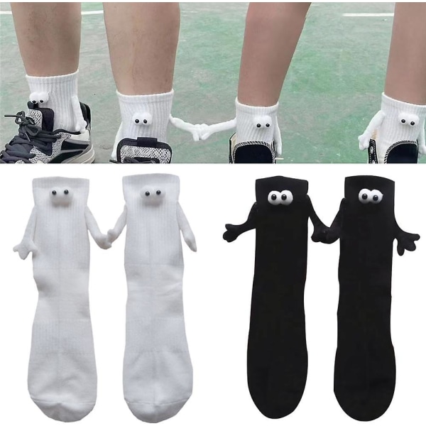 2 Paria Hauskoja Magneettinen Imu 3D Nukke Pari-sukat, Pari Pitele Kädestä Sukat Unisex Mid-tube sukat naisille Miehille