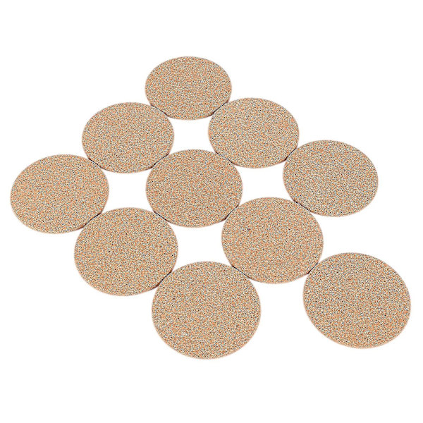 Sæt af 10 Kork Bar Drikkeunderlag 90mm, 5mm Tyk