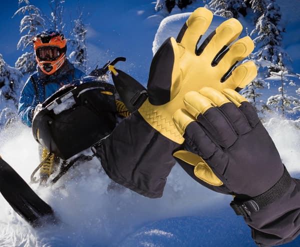 Waterproof and Windproof Ski Gloves in Genuine Suede Leather with 3M Thinsulate Insulation 150g