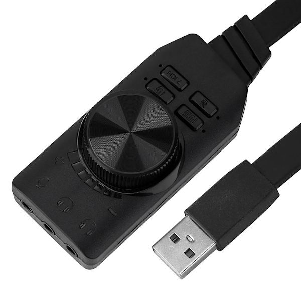 USB Lydkort Adapter 7.1 Kanaler 3.5mm Lydgrensesnitt USB2.0 Mikrofon Hodesett Dataspill So