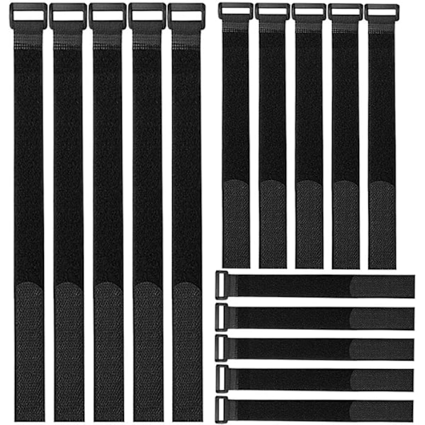 Premium sort Velcro-kabel sæt, alsidigt sort Velcro Black set4