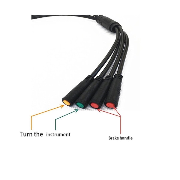 E-sykkel 1t4 E-sykkel Forlengelseskabel Vanntett Kontakt For Elektrisk Sykkel Brems Display Gass