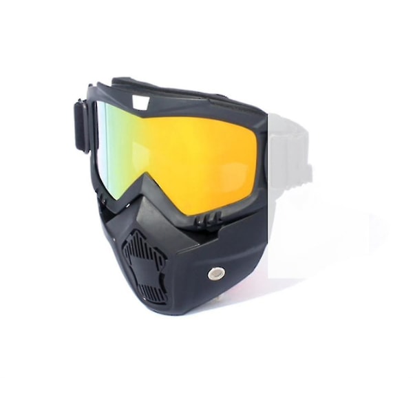 Ski- og snowboardmaske, snøscooterbriller, sikkerhetsbriller Gold lenses