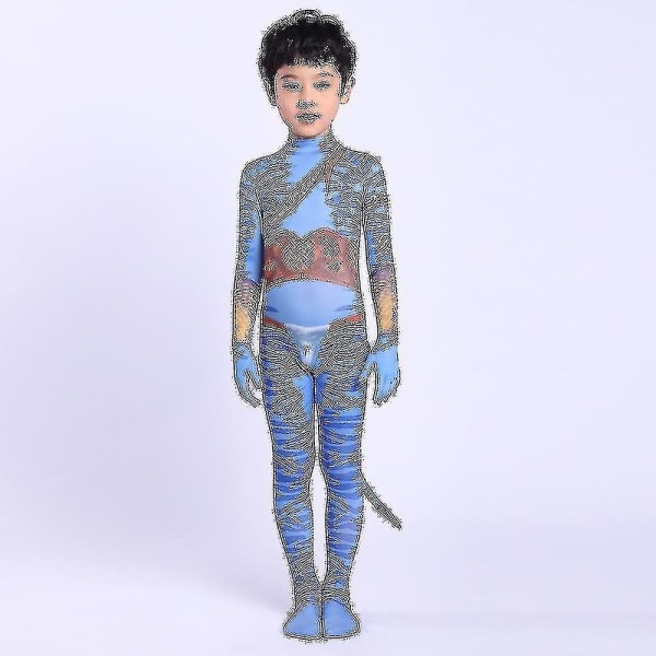 Avatar Cosplay Kostym Halloween Maskeradklädsel Male Kids L(120-130cm)