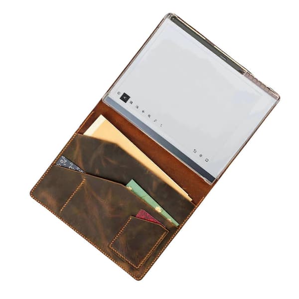 Personalized Genuine Leather Folio Case for reMarkable Paper Pro with Pen Holder