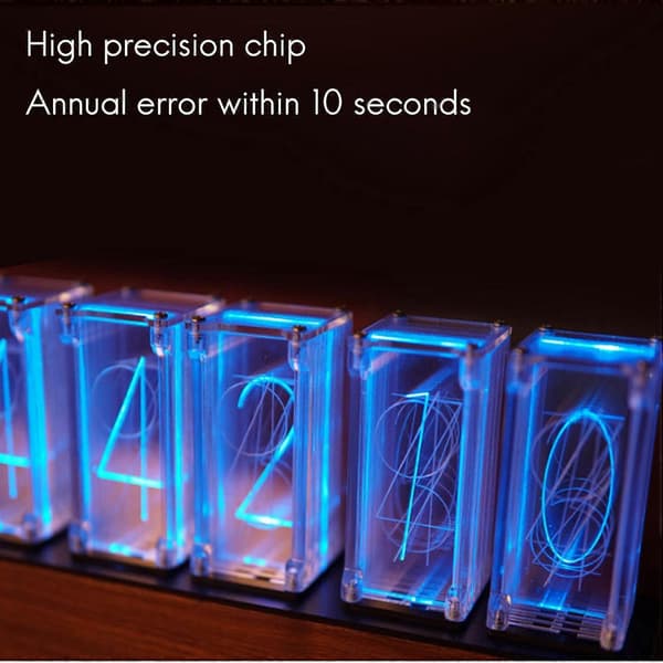 6 Bit RGB Imitation Tube Clock 24h Multi Display Mode Desk Clock Power Failure Memory Digital LED Clock