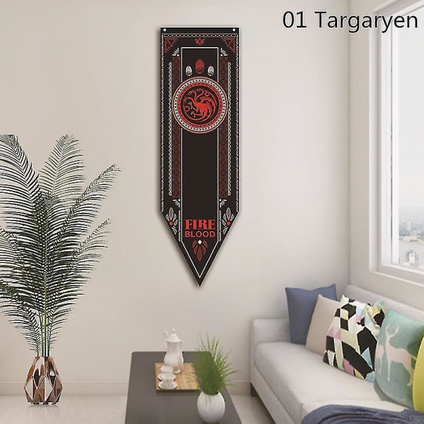 Game Of Thrones hängande flagga Stark Targaryen Lannister Banner För Hem Party Decoraion 06 Night Watch