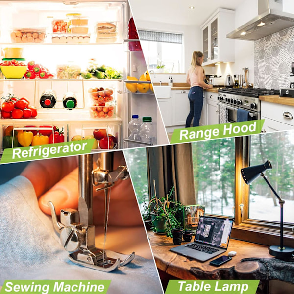 E14 LED-kylskåpslampa 2W motsvarande 15W varmvit 3000K kylskåpslampa saltlampa symaskin icke-dimmbar 2-pack