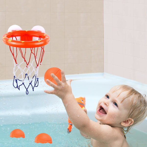 Ilondon Think Baby Baby Bath Basketball Legetøj -vandbøjler -badekarlegetøj til småbørn og babyer Legesæt til lille baby sjovt spil til dreng og pige-