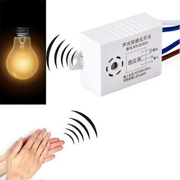 220V Ljud- och röstsensor - Intelligent automatisk på/av-ljusströmbrytare
