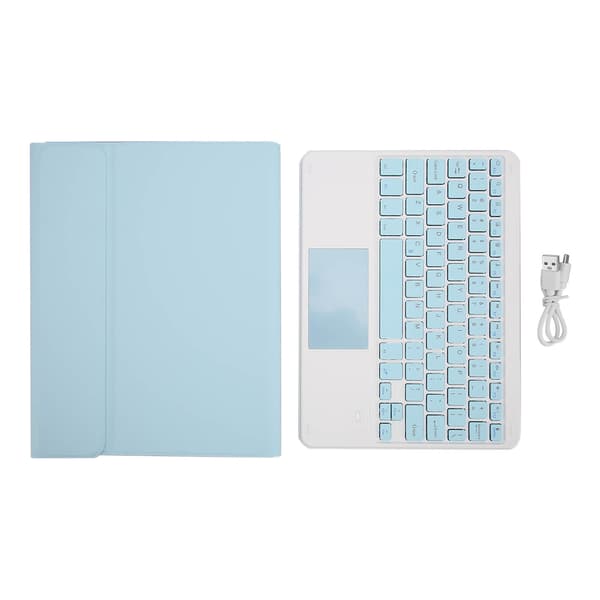 Keyboard with Touchpad, Magnetic Auto Sleep Function, Stand, Pen Holder, Wireless Keyboard for IOS Tablet Pro 11 inch Air 4 5 Blue
