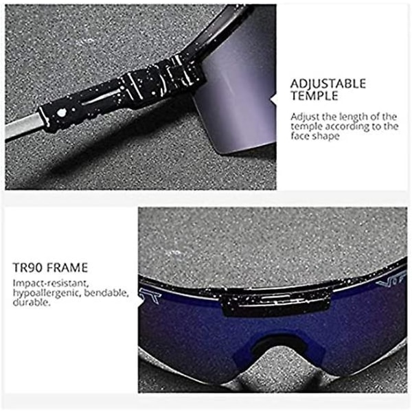 Sportssolbriller For Menn Og Damer Utenfor Sykling Polarisert Løping Fiskebriller,solbriller Uv-400 Outdoor Sportswhite, Blue1stk