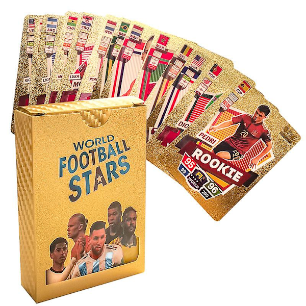 Verdens fodboldstjerner 55 stk. limited edition plastik fodboldspillerkort (FMY) Gold