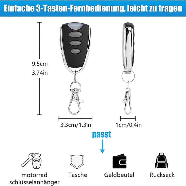 Garagedøråpner for Chamberlain LiftMaster fjernkontroll Black