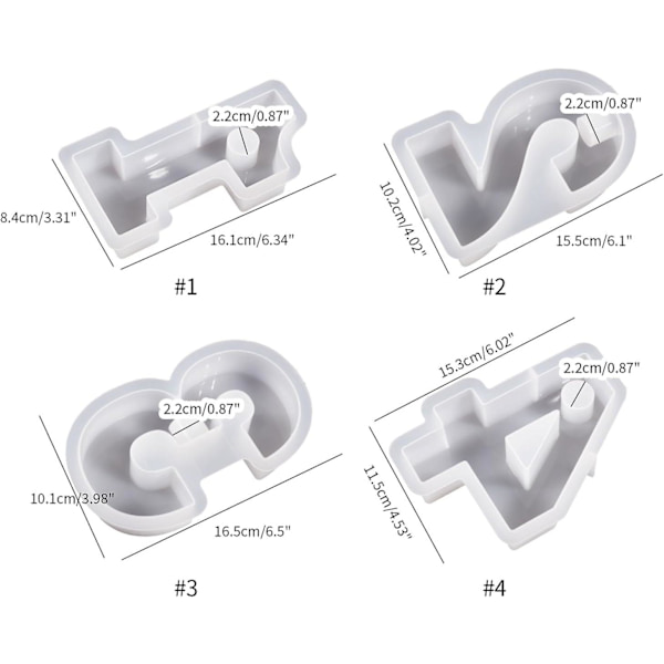 1-4 Numero Muotti, Tee Se Itse Silikonimuotti, 3D Käsintehty Kynttilänjalka Muotit, Kipsimuotti, Kynttilänjalka Muotti Number 1-4