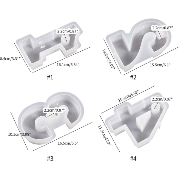 1-4 Numero Muotti, Tee Se Itse Silikonimuotti, 3D Käsintehty Kynttilänjalka Muotit, Kipsimuotti, Kynttilänjalka Muotti Number 3