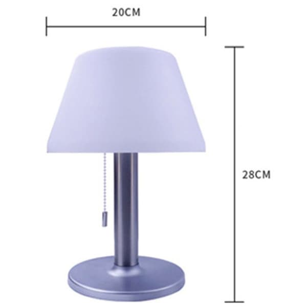 LED solcellebordlampe utendørslys dimbar IPX4 rustfritt stål plast KLB