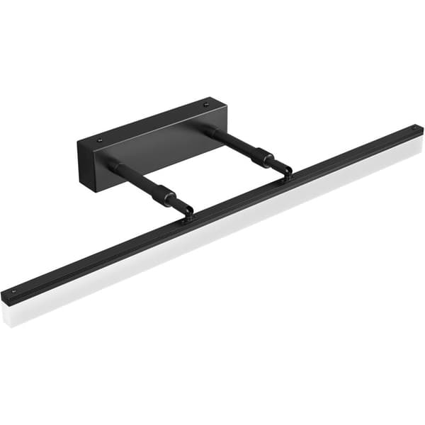 60cm LED Mirror Light, 14W 3000K 910LM, IP44 Bathroom Wall Lamp with Adjustable Head, Black - Energy Class A+
