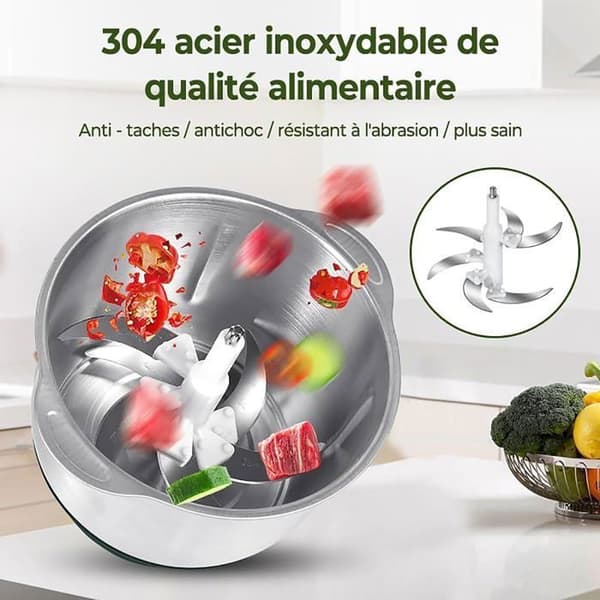 Elektrisk köttkvarn - BAKLON - 500W - 5L - 2 hastigheter - 6 blad