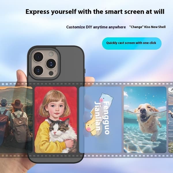 iPhone 15 Pro -puhelinkotelo E-Ink 4' HD 4 väriä NFC - Harmaa Grå 108
