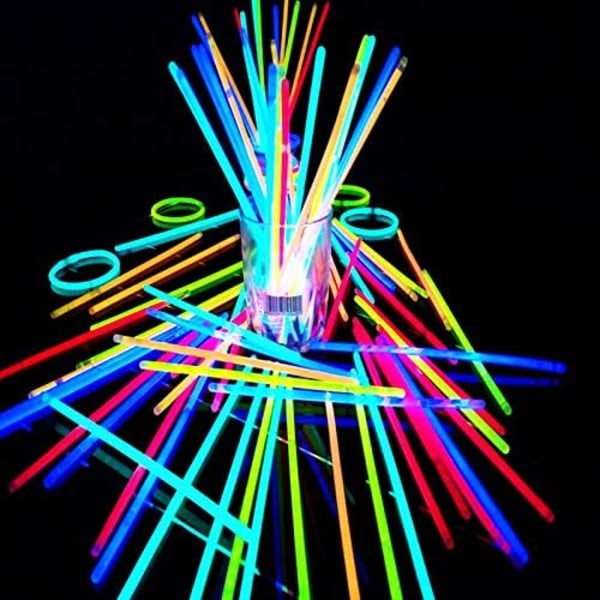 Glow Sticks Bulk 600ct 8inches Glow Rannekorut Tee-se-itse kaulakorut 600 liittimellä, juhlafestivaaleille Raves Halloween -tarvike, Multi